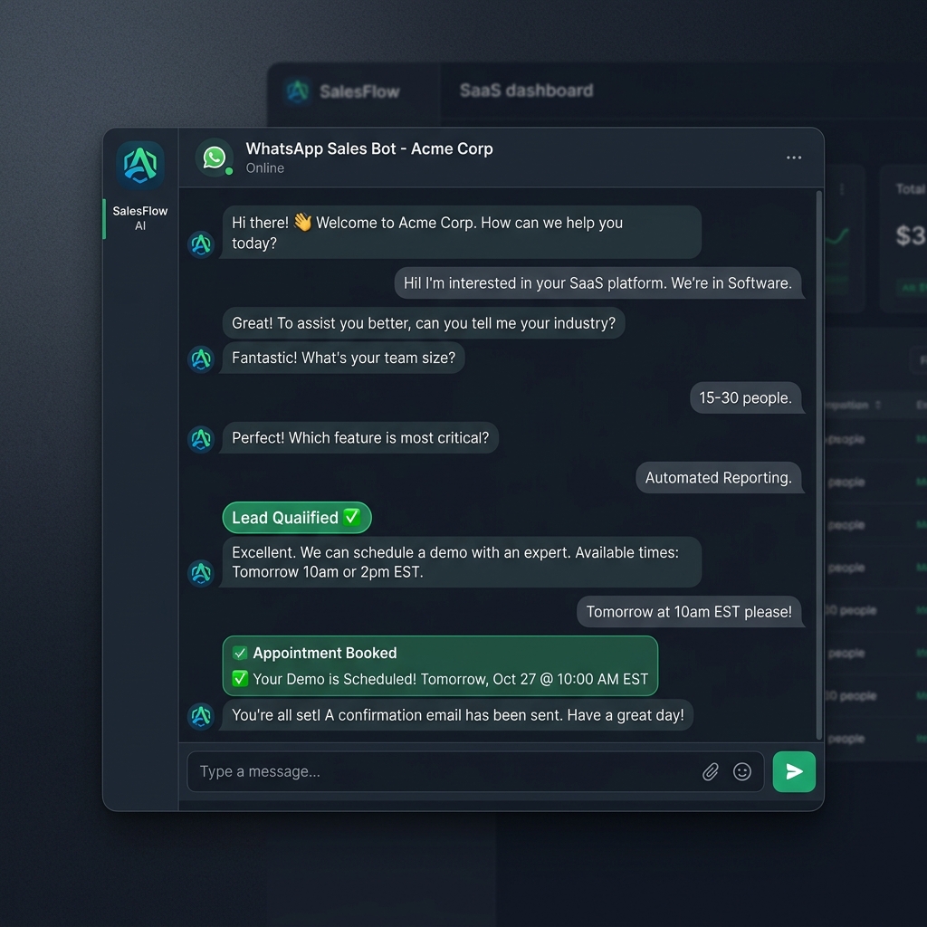 WhatsApp AI Sales Bot workflow