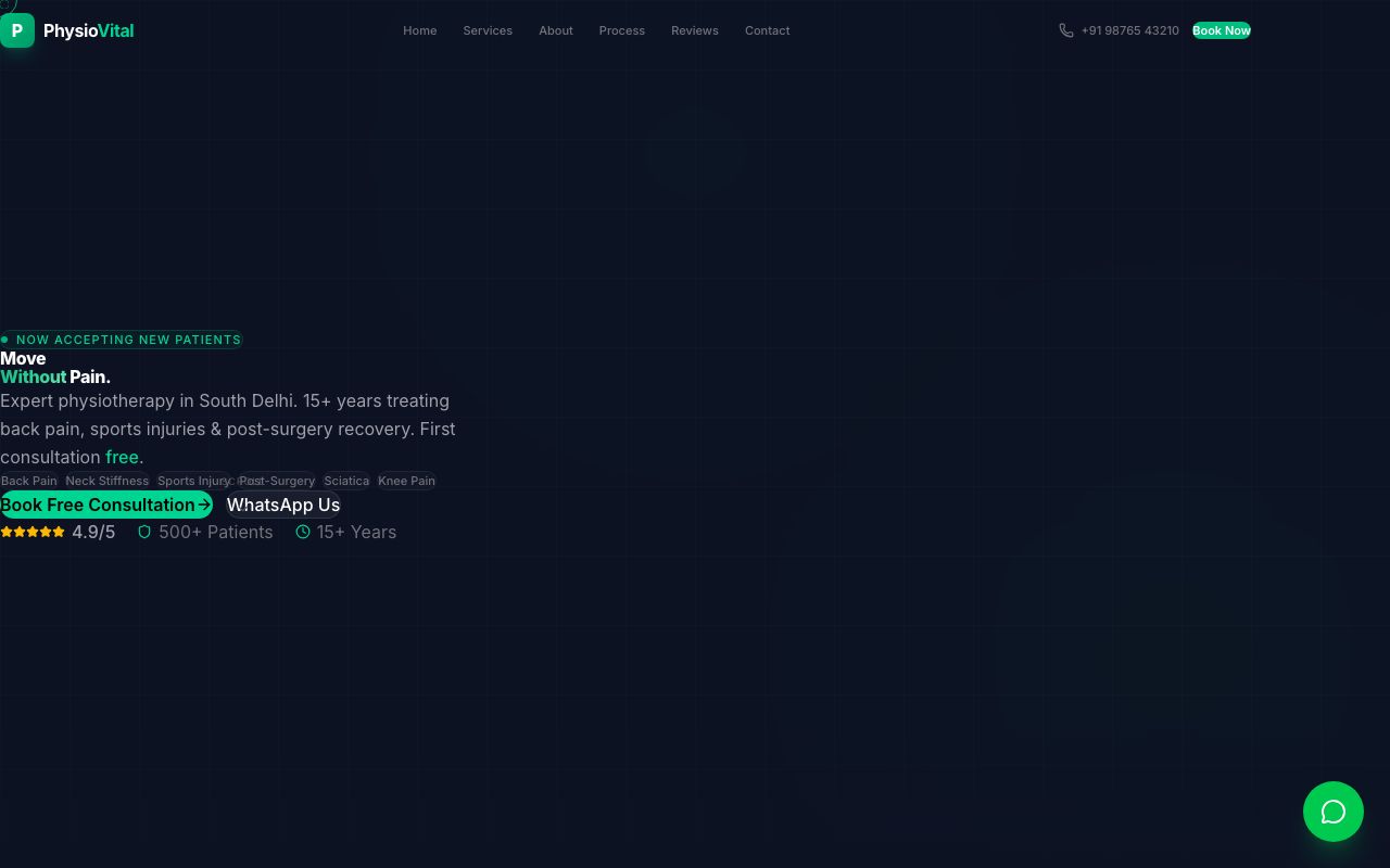 Physiotherapy Landing Page