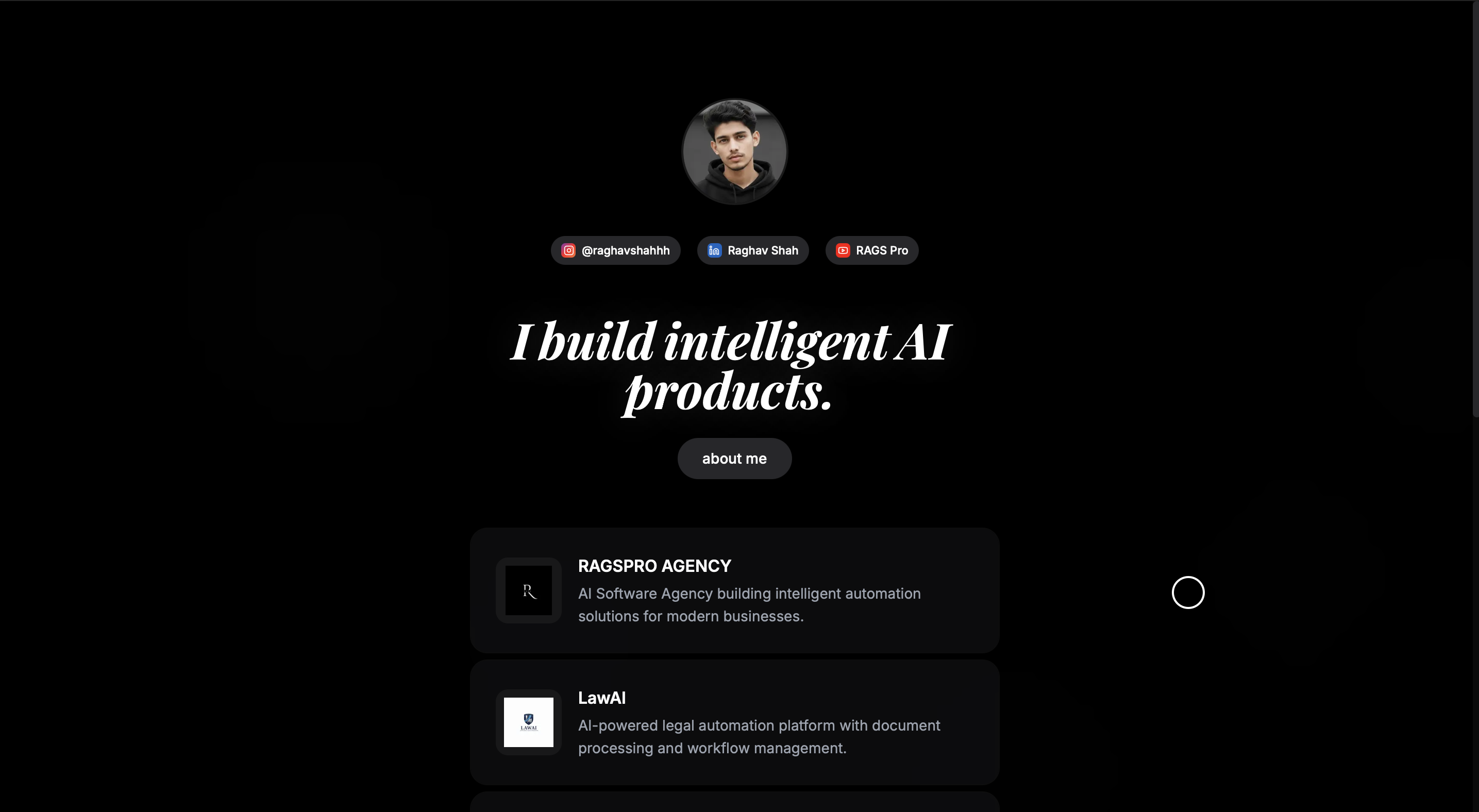 Raghav Portfolio - Premium Proof Screenshots